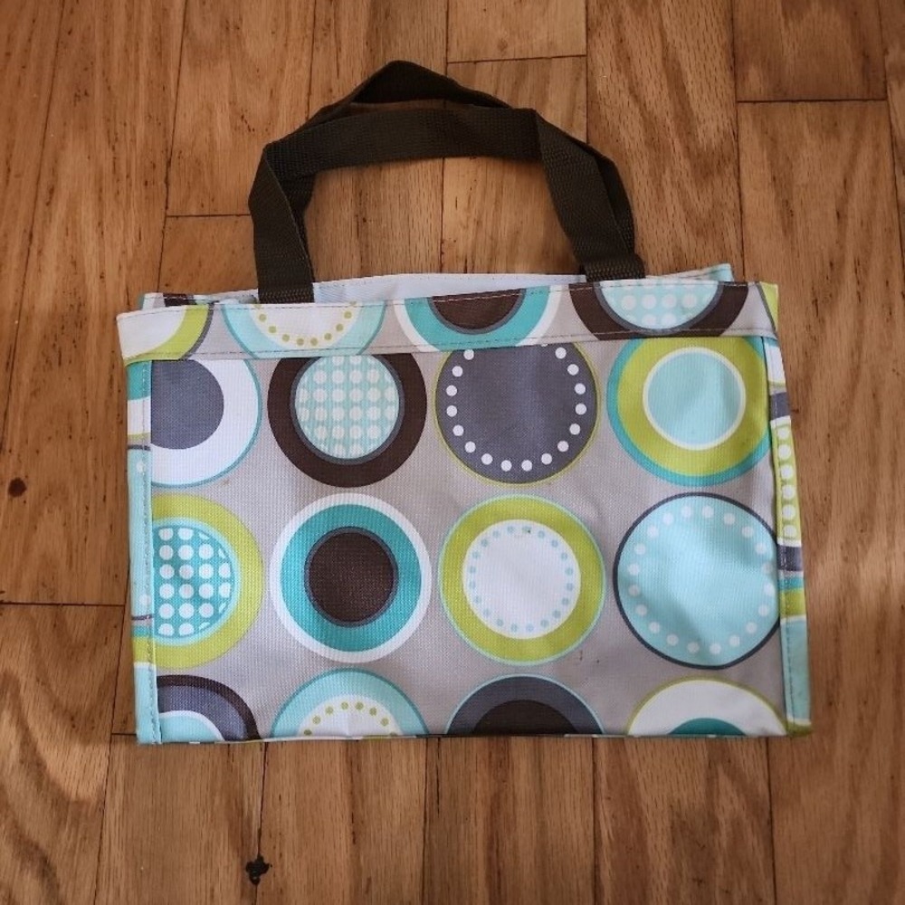Thirty-One Small Tote‎ Bag Multicolor Geometric Pattern Structured Modern